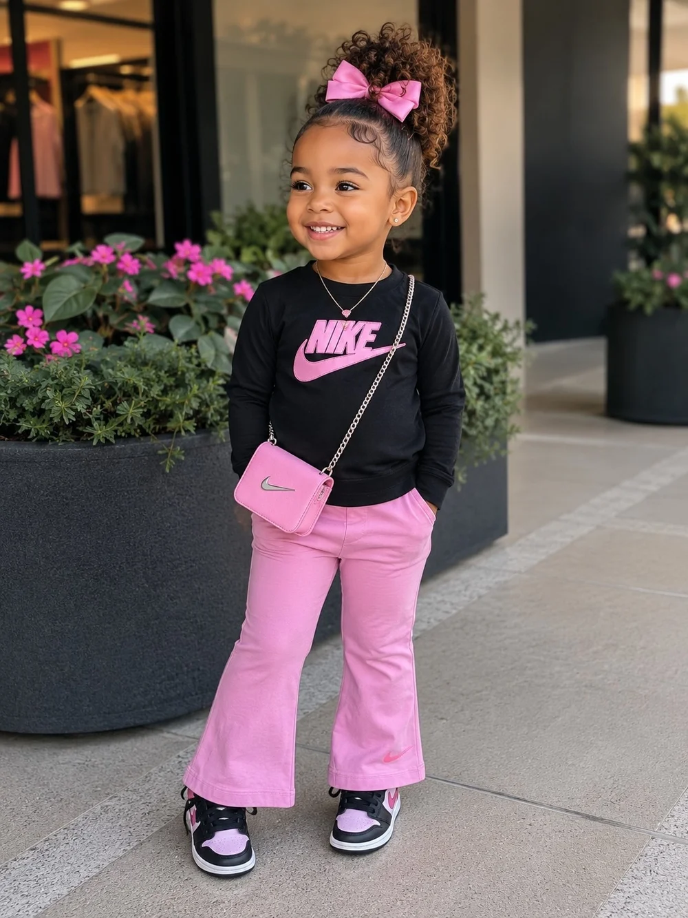 Nike Girls Pink & Black 2-Piece Set 3T